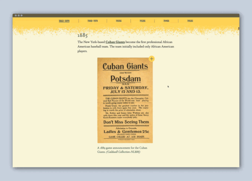 Negro Leagues Beisbol Timeline Page